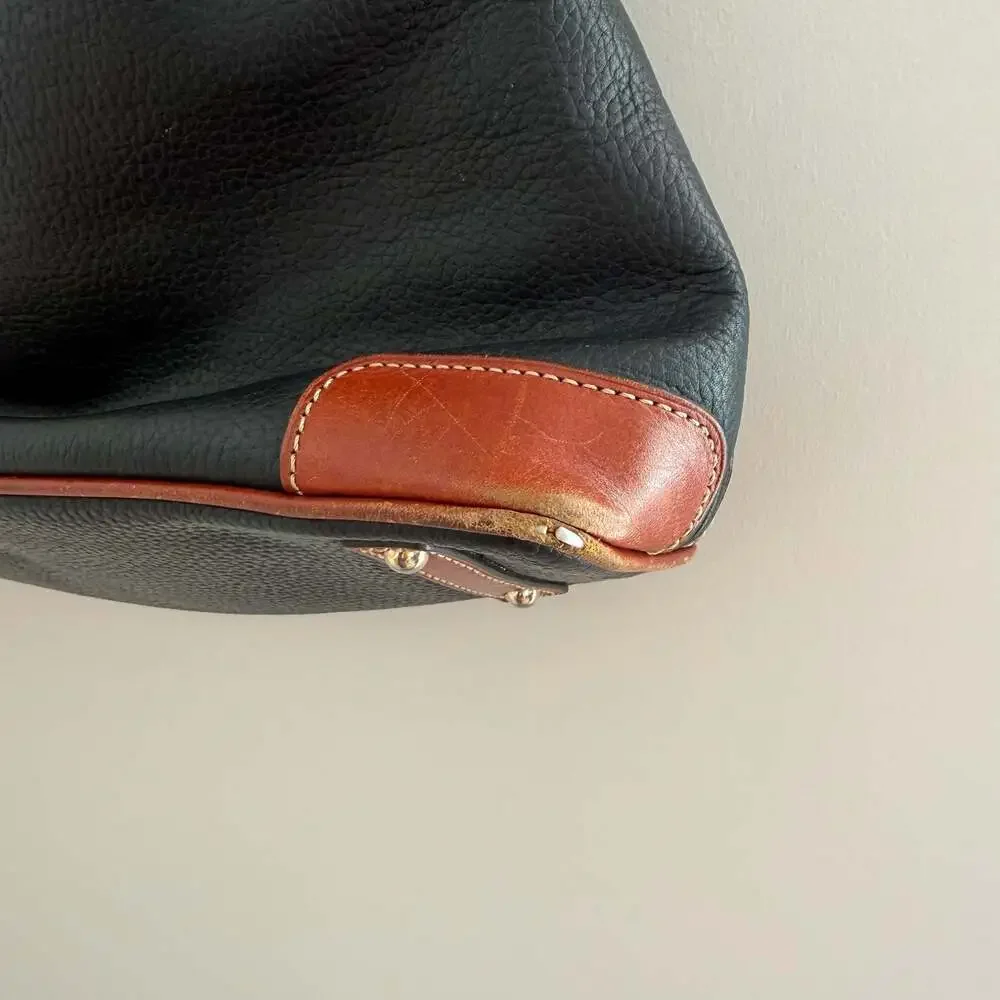 Dooney & Bourke Pebbled Leather Hobo Shoulder Bag with Brown Leather Trim